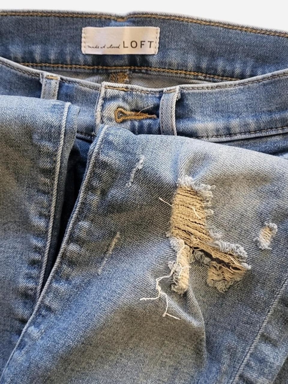 LOFT Distressed Light Blue Jeans